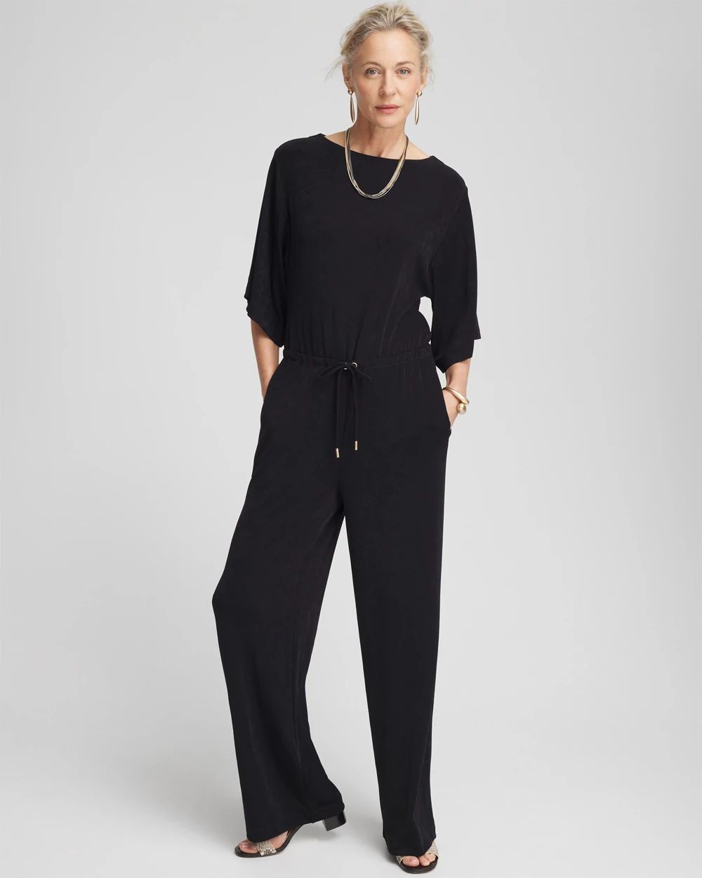 Petite Travelers™ Kimono Sleeve Jumpsuit | Chico's